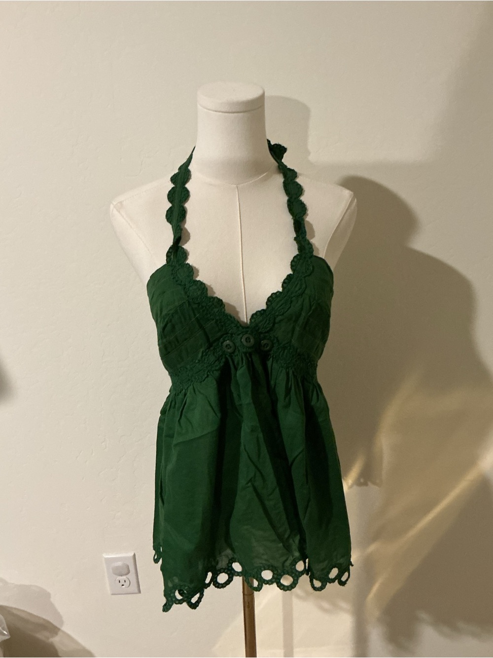 Moda International Green Halter Babydoll Top